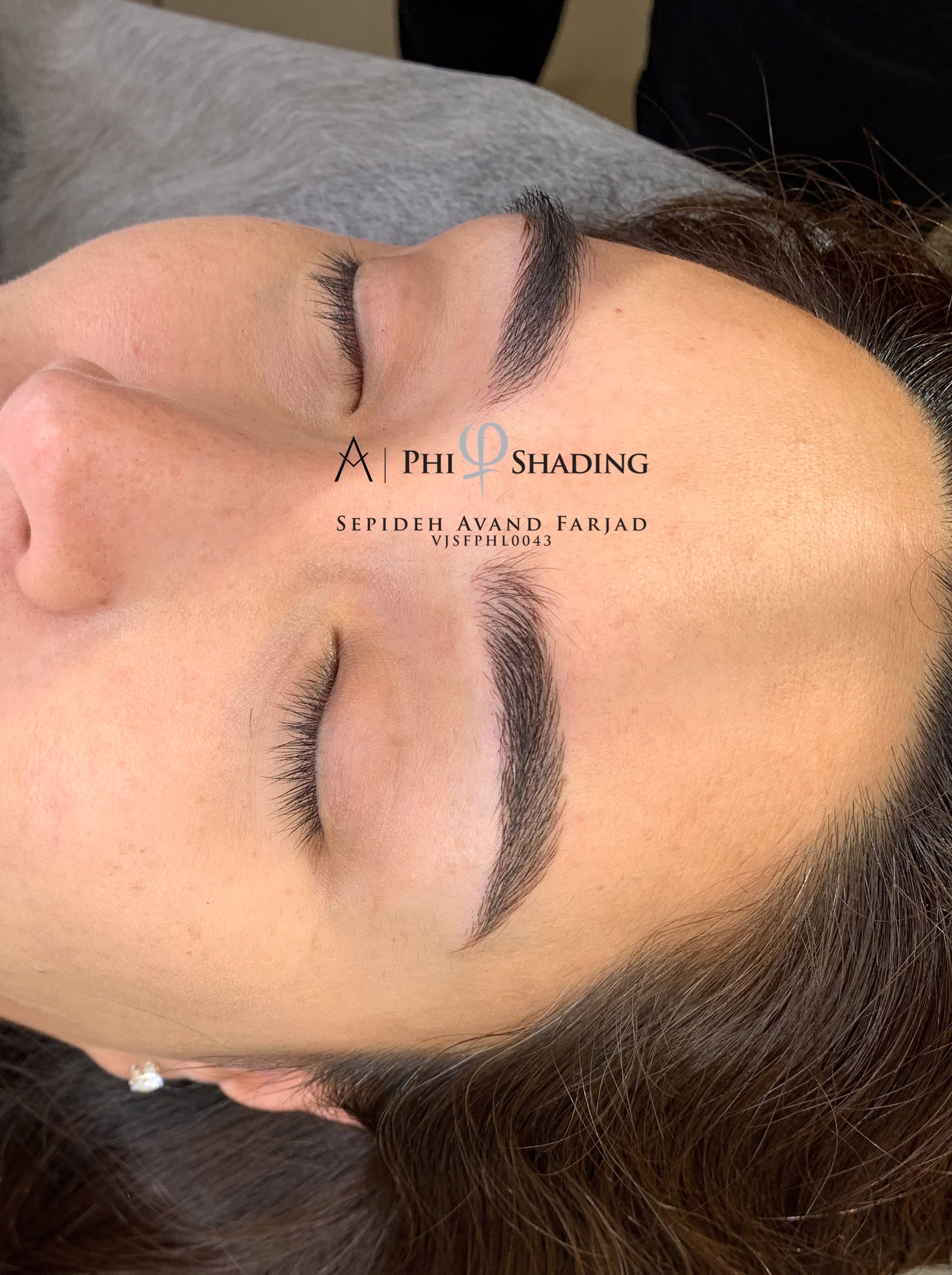 Freshly finished microbladed brows by Ms. Sepideh Farjad at HEADS